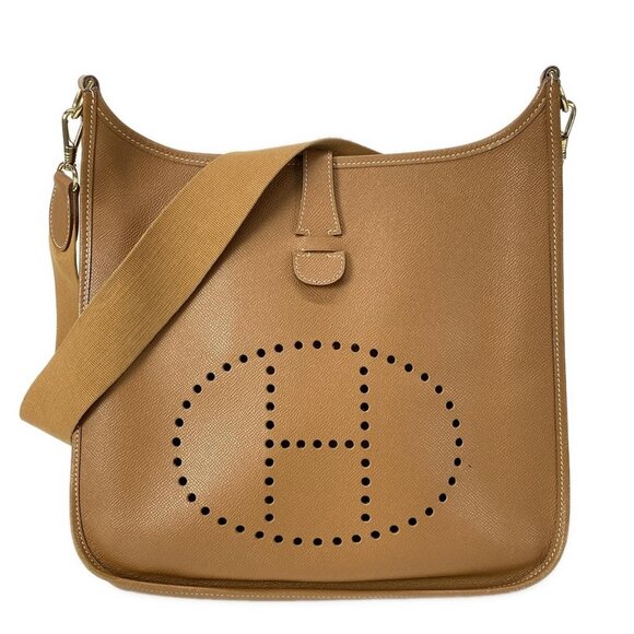 Authentic Hermes Evelyne GM gold brown epsom leather crossbody - Picture 1 of 16